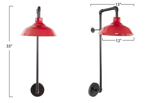 Hello Honey® 33" Metal Wall Sconce with Round Shade